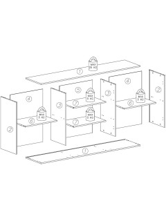 Buffet large design L178-42 cm bois clair Quentin - 3