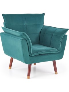Fauteuil velours vert et...