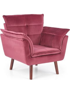 Fauteuil velours rouge et...