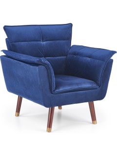 Fauteuil velours bleu et...