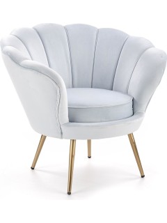 Fauteuil velours bleu et...