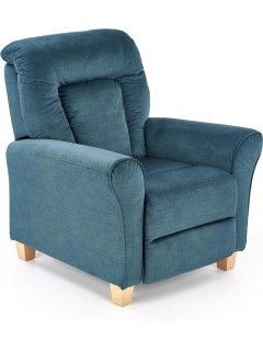 Fauteuil tissu bleu pieds...