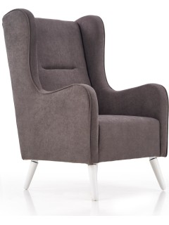 Fauteuil tissu gris pied...