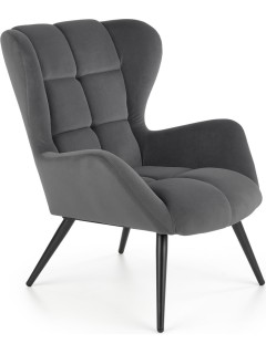 Fauteuil velours gris et...