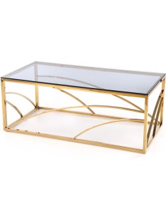 Table basse design doré et...