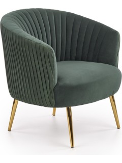 Fauteuil vert et pieds doré...