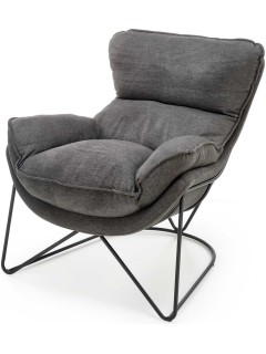 Fauteuil tissu gris et...