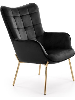 Fauteuil velours noir et...