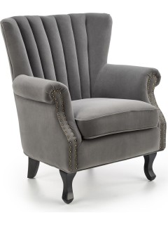 Fauteuil velours gris et...