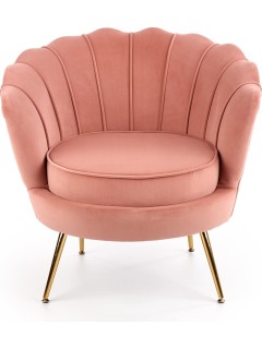 Fauteuil velours rose et...
