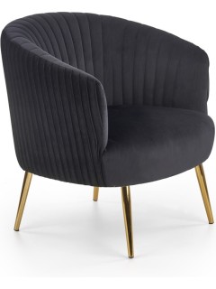 Fauteuil noir et pieds doré...