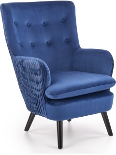 Fauteuil velours bleu et...