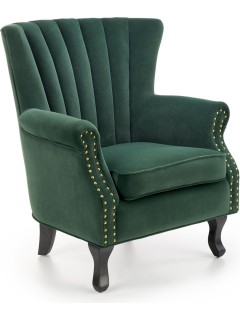 Fauteuil velours vert et...