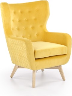 Fauteuil velours jaune...