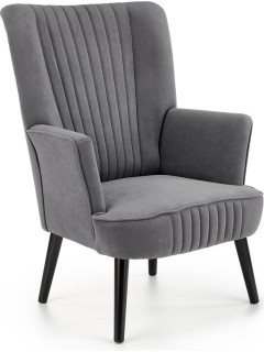 Fauteuil velours gris et...