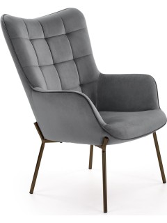 Fauteuil velours gris et...