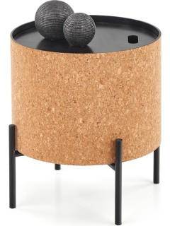 Table basse ronde marron et...