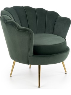 Fauteuil velours vert et...