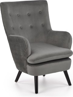 Fauteuil velours gris et...