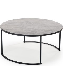 Table basse ronde grise et...