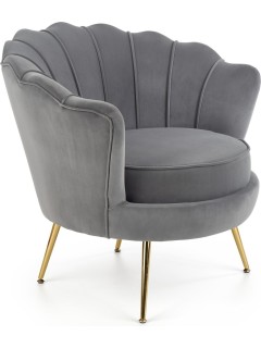 Fauteuil velours gris et...
