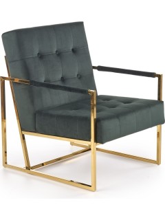 Fauteuil velours vert et...