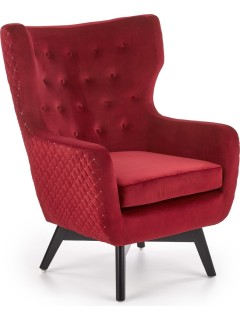 Fauteuil velours rouge et...