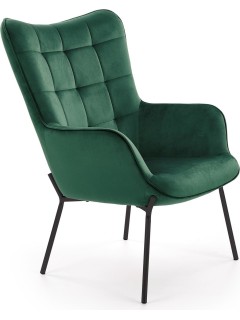 Fauteuil velours vert et...