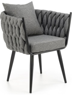 Fauteuil tissu gris et...
