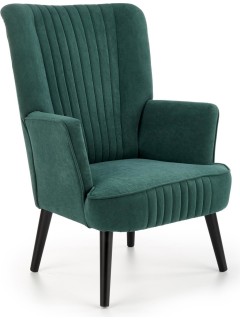 Fauteuil velours vert et...