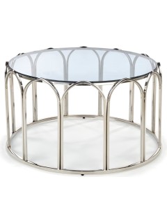 Table basse ronde chromé et...