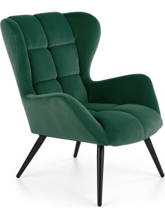Fauteuil velours vert et...