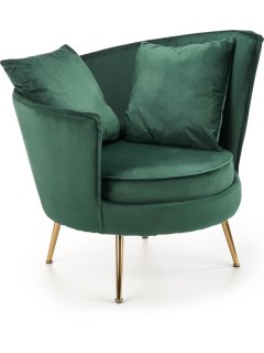 Fauteuil velours vert et...