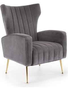 Fauteuil velours gris et...