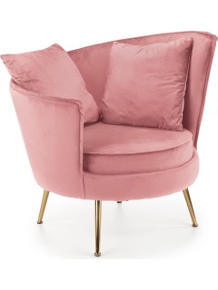 Fauteuil velours rose et...