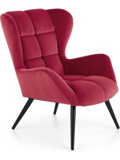 Fauteuil velours rouge et...