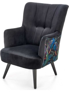 Fauteuil velours noir -...