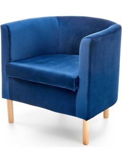 Fauteuil velours bleu et...