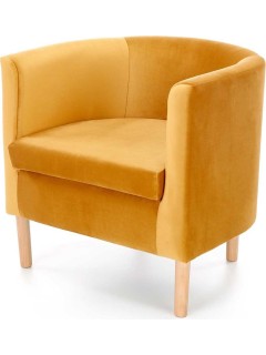 Fauteuil velours jaune et...