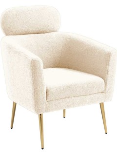 Fauteuil tissu mouton crème...