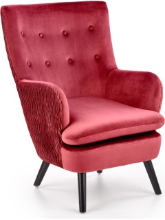 Fauteuil velours rouge et...