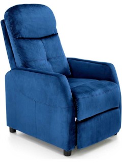 Fauteuil relax velours bleu...