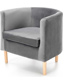 Fauteuil velours gris et...