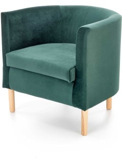 Fauteuil velours vert et...