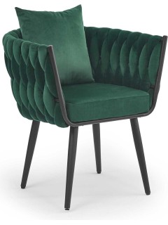 Fauteuil tissu vert et...