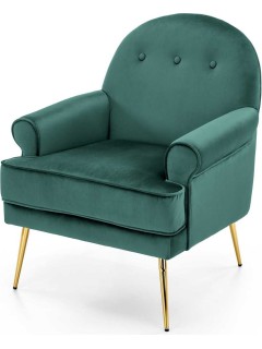 Fauteuil velours vert et...
