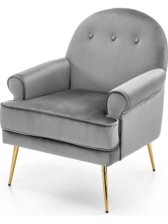 Fauteuil velours gris et...