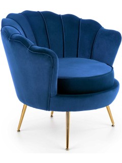 Fauteuil velours bleu et...