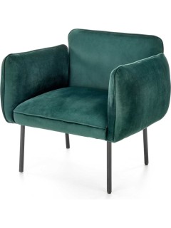 Fauteuil velours vert et...