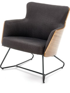 Fauteuil tissu gris - bois...